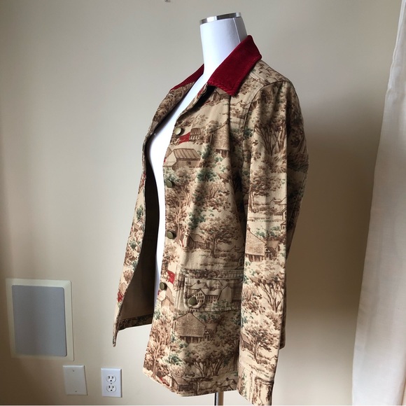 Ralph Lauren Vintage Cotton Canvas Jacket Prairie Country Scenery S - Picture 7 of 12